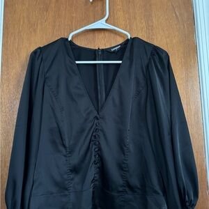 Express Black Satin Blouse